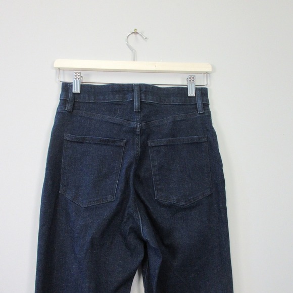 TEN Aritzia High Rise Flare Leg Jeans Women 27 Blue High Rise Dark Wash 620 - Picture 6 of 10